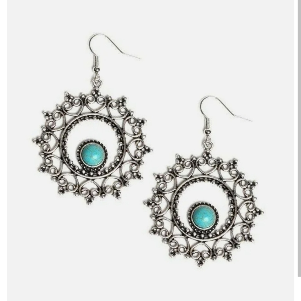 Paparazzi earrings new with tags turquoise stone bead earrings